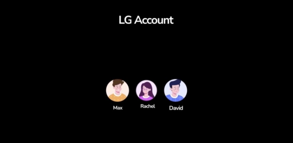 This is how the different user profiles look on the LG 43UQ7000