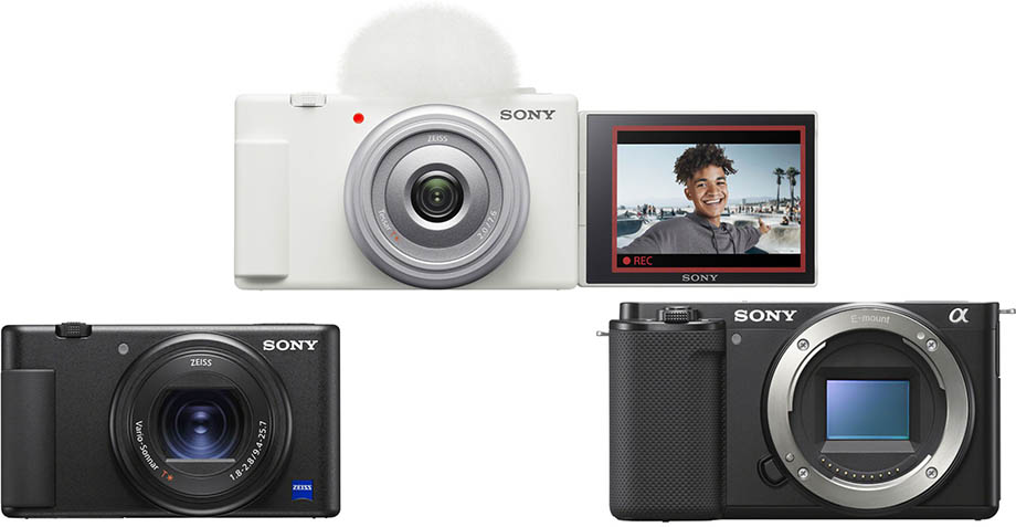 Sony ZV-1 ($750), ZV-1F ($500) and ZV-E10 ($700)