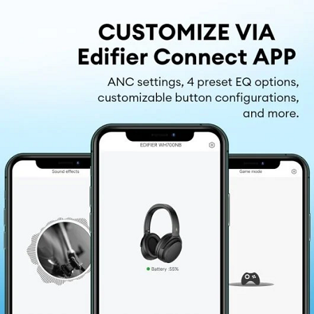 Edifier WH700NB can be equalized using the in-house App