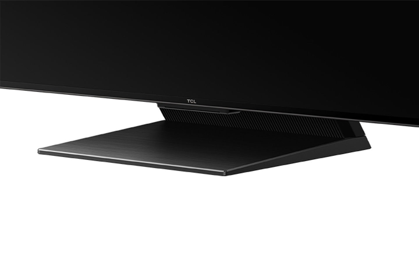 The stand is centered and doesn't require a large table to place it on.