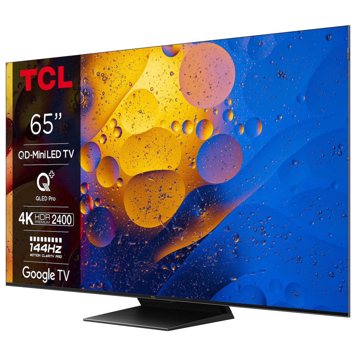 The TCL 55MQLED85 QD-Mini LED 4K TV has a slim, high-quality appearance.