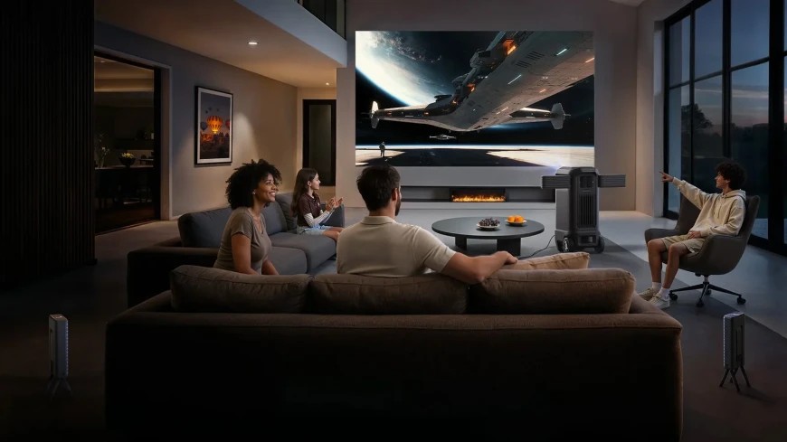 The projector software is based on the Google TV platform with support for Dolby Vision technology.