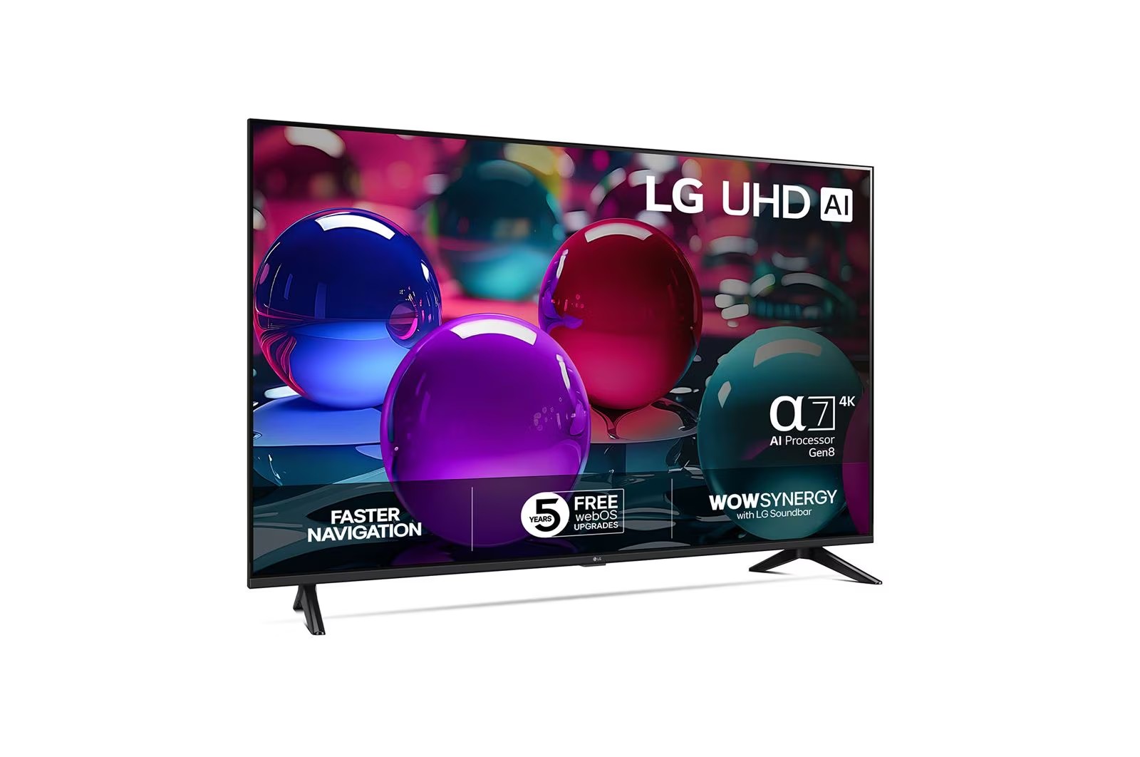 It has relatively thin bezels on the sides and simple feet.
