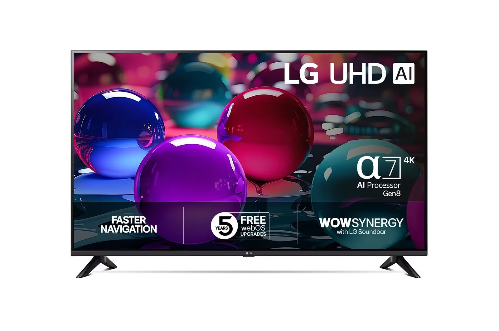 LG UA73 runs on the 8th-generation LG α7 AI processor and comes with the 2025 version of LG's webOS smart interface.