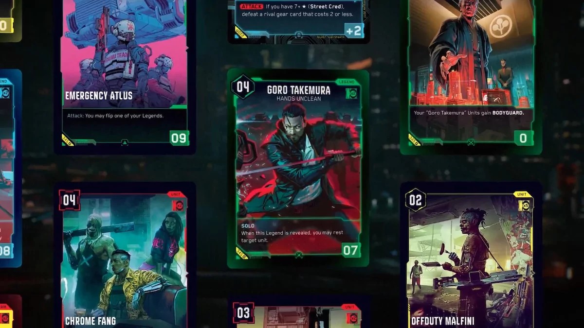 Image: Screenshot from the Cyberpunk: Trading Cards trailer, CD Projekt RED