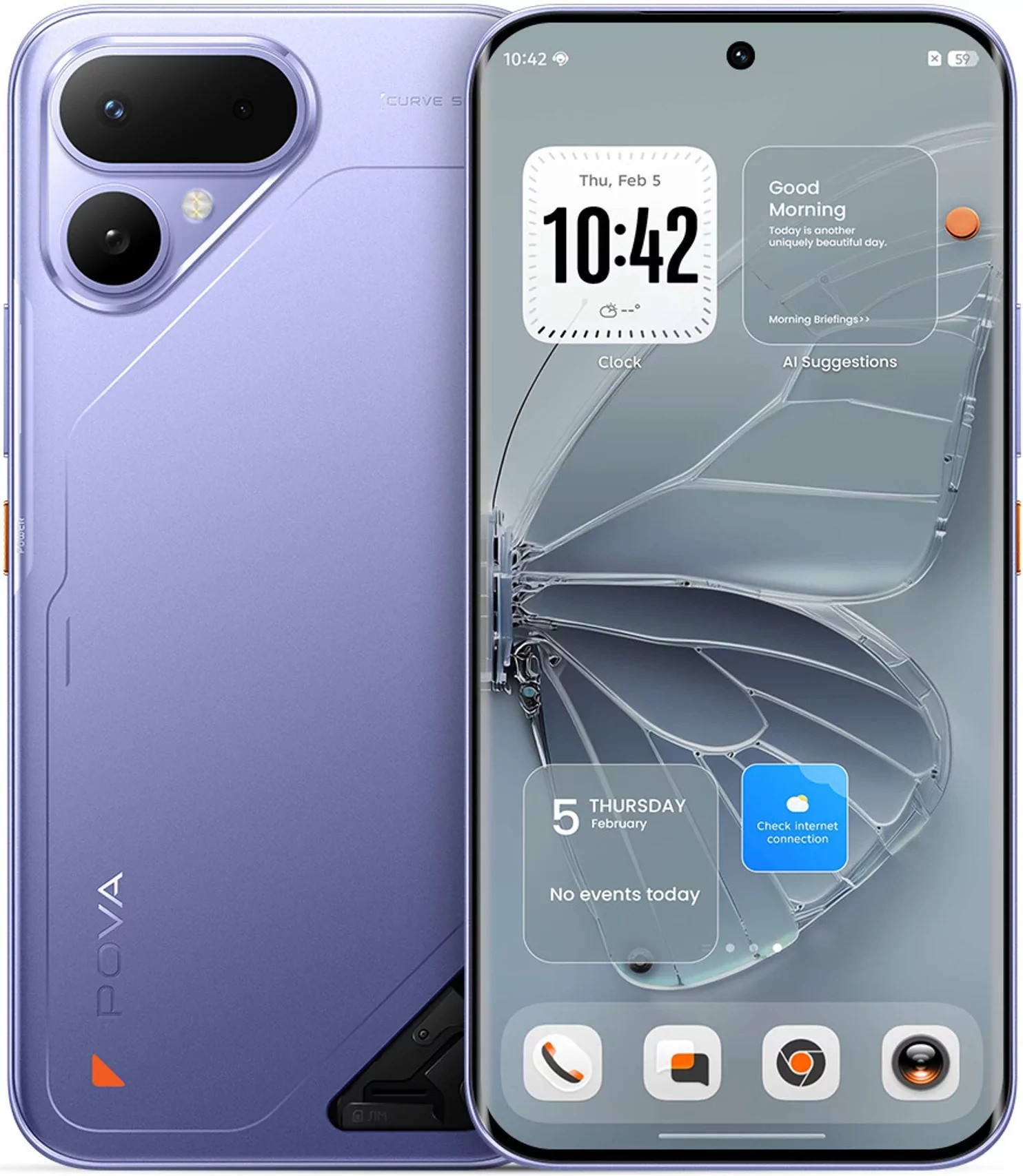 The smartphone is 7.42 mm thick and weighs 200 grams.