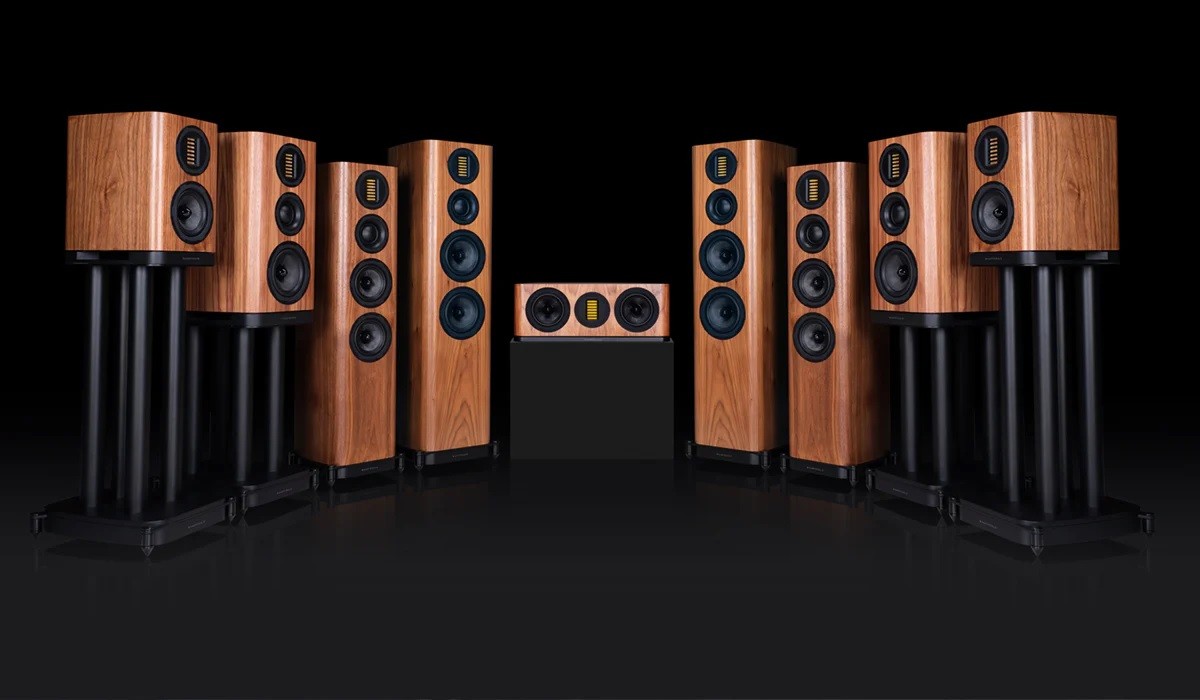 Wharfedale Launches EVO 5 Loudspeakers with Upgraded AMT Tweeters and Crossovers 32 The Wharfedale EVO 5 series will launch in June, featuring finishes in matte black, matte white, matte grey, or walnut veneer.