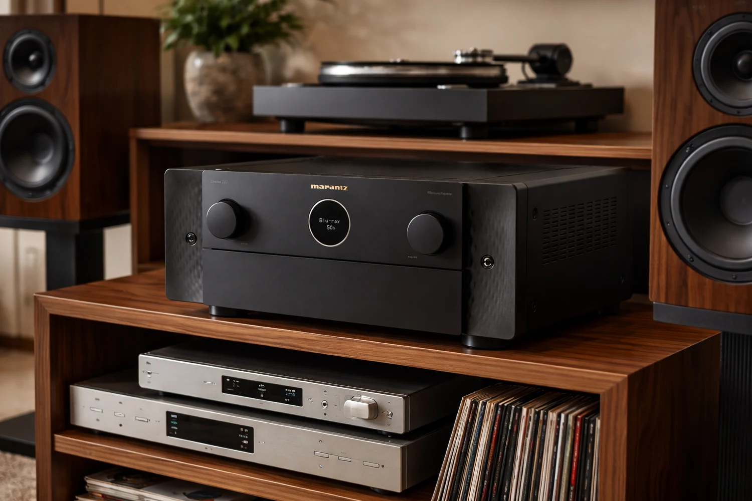 Marantz CINEMA 40: High-End 9.4-Channel AV Receiver with Real Hi-Fi Power 7 The Marantz CINEMA 40 combines true hi-fi sound with serious home cinema power, HDAM circuits, room correction and full 8K HDMI.
