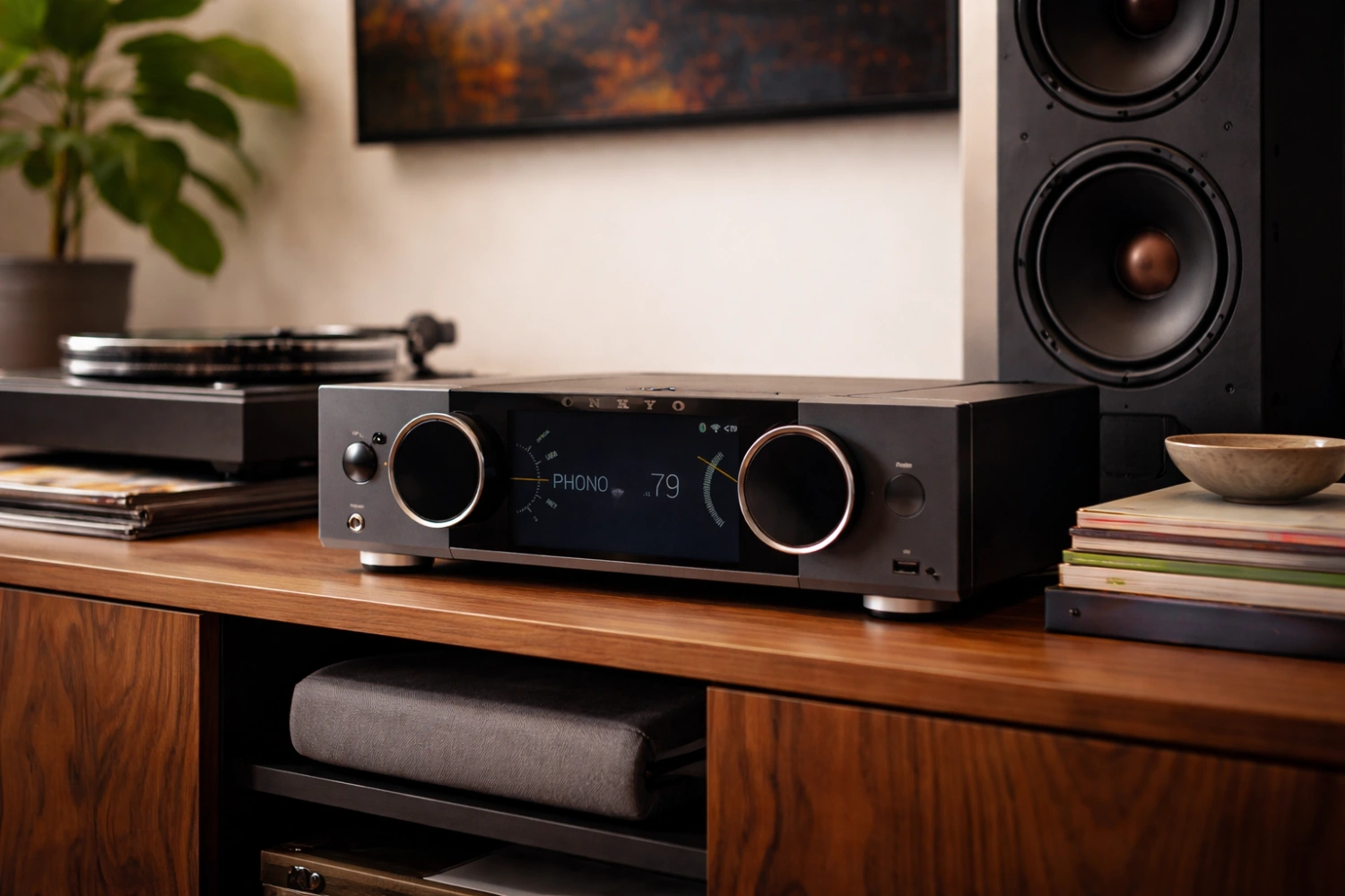 Onkyo Muse Y-50: 250W Class-D Power, HDMI ARC, Phono & Hi-Res Streaming 31 The Onkyo Muse Y-50 is a powerful 250W streaming amplifier with Axign Class-D technology, HDMI ARC, MM/MC phono stage, room EQ, and support for Spotify, TIDAL, Qobuz, AirPlay 2, and Chromecast—built to drive demanding speakers with ease.