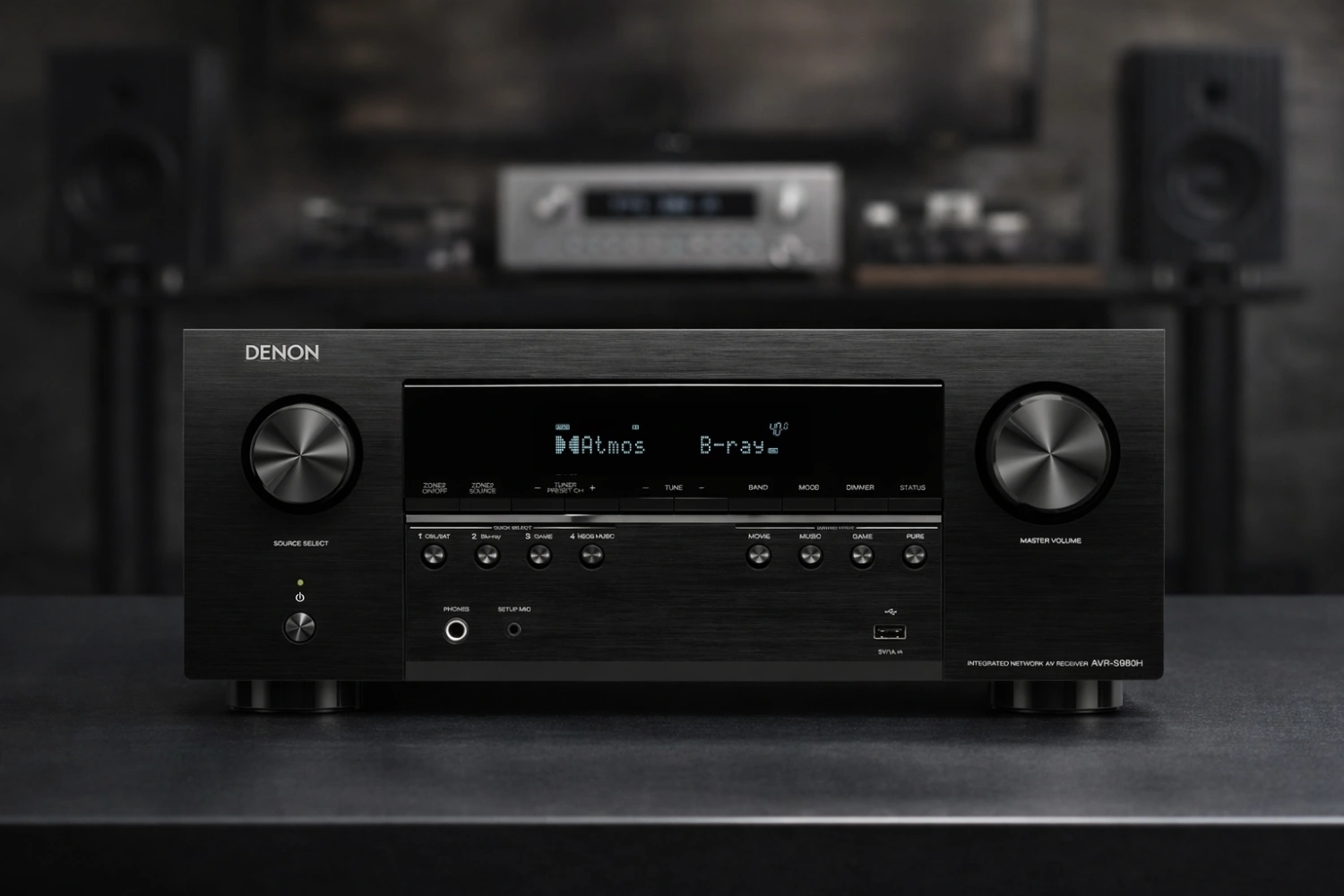 Denon AVR-S980H: Powerful 7.2 AV Receiver with HEOS Multiroom & Wireless Surround Upgrade 1 Denon AVR-S980H delivers 7.2-channel power, HEOS multiroom streaming, Dolby Atmos support and 1440p gaming features in a versatile, user-friendly AV receiver.