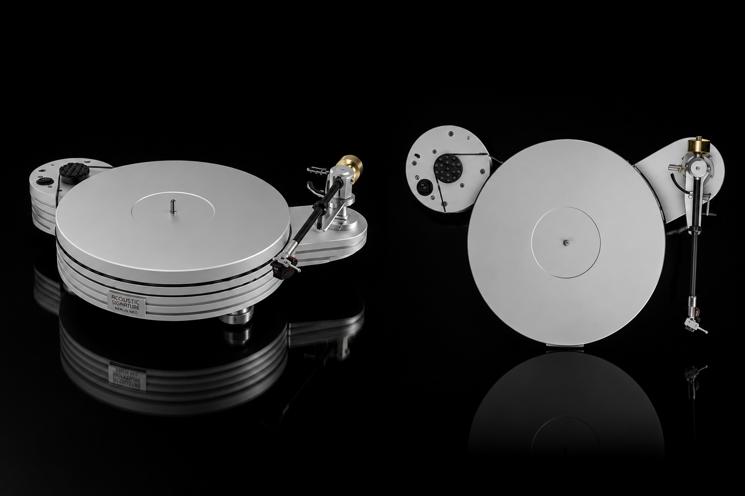 Acoustic Signature Launches Merlin Neo and Thirty Neo High-End Turntables 9 The Acoustic Signature Merlin Neo turntable is offered complete with a TA-500 Neo tonearm and AudioQuest Golden Gate cable.